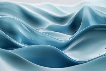 Obraz premium Captivating Blue Waves Gently Flow With a Mesmerizing Water Effect. Generative AI