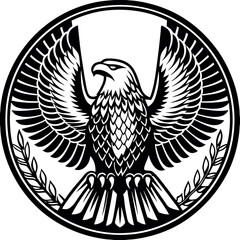 a-stylized-eagle-with-wide-wings--flying-gracefull.eps