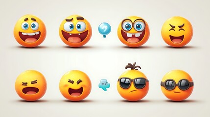 Happy Emojis, digital art, communication
