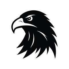 Eagle bird head silhouette with white background 