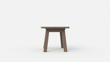 Foldable Stool. Simple wooden stool furniture minimalism isolated whit