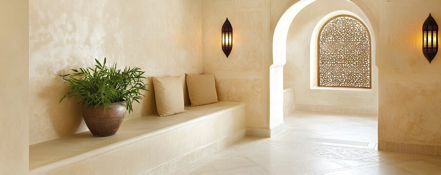 Mood lighting and atmospheric decor transform spaces for themed cultural nights. Soft tones and detailed patterns foster a welcoming environment.