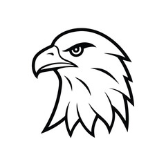 Eagle bird head line art with white background