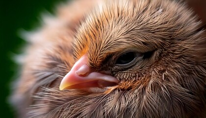 Fototapeta premium The Soft Fuzz on a Baby Bird’s Feathers, Captured Up Close to Show the Fine Down and Delicate Details