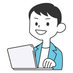 パソコンの操作をしているビジネスパーソン｜男性