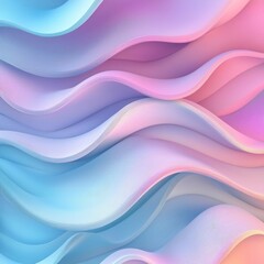 Fototapeta premium Elegant abstract background with colorful wavy patterns in soft pastel tones of pink, blue, and white gradients