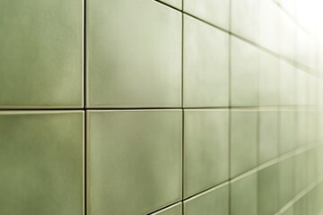 Obraz premium Green ceramic tiles in seamless pattern with glossy finish