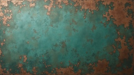Oxidized Copper Surface with Green Patina