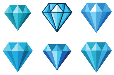 Illustrations of Blue Diamonds with Varying Designs