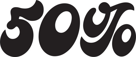 50 Percentage Discount Offer Number Typography Style A0029