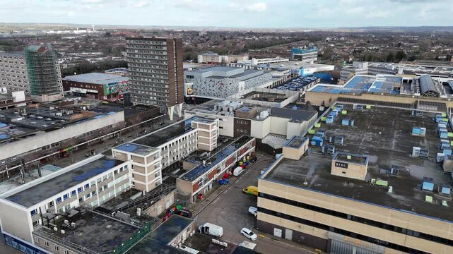 Eastgate shopping centre Basildon Essex UK drone,aerial footage