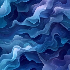 Obraz premium Abstract waves of blue and teal flowing together in a smooth and dynamic design perfect for digital backgrounds