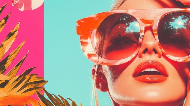 Fashion portrait of a woman with sunglasses - Powered by Adobe