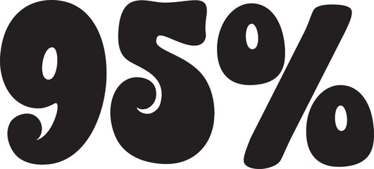 95 Percentage Discount Offer Number Typography Style A0095