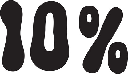 10 Percentage Discount Offer Number Typography Style A0116