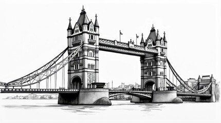 Obraz premium Stippled Ink Drawing of Tower Bridge