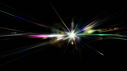 colorful light shining through a dark background. The light is bright and vibrant, creating a sense of energy and excitement. The colors are bold and vivid, making the scene feel dynamic and lively