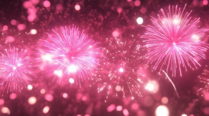 Fototapeta premium Light pink fireworks background, Generative AI