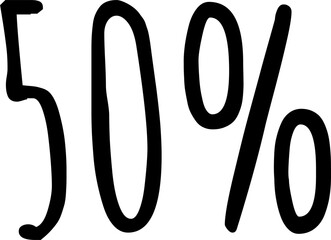 50 Percentage Discount Offer Number Typography Style A0219