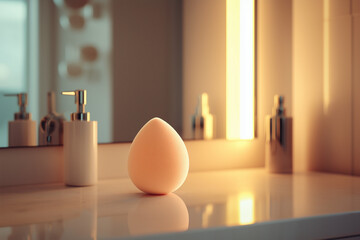 A beauty sponge in action apply