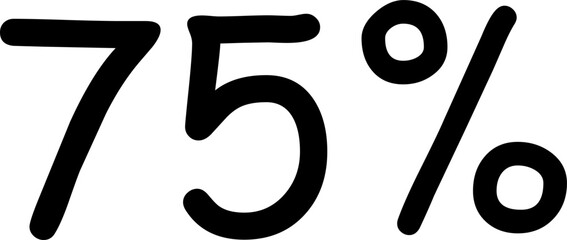 75 Percentage Discount Offer Number Typography Style A0243