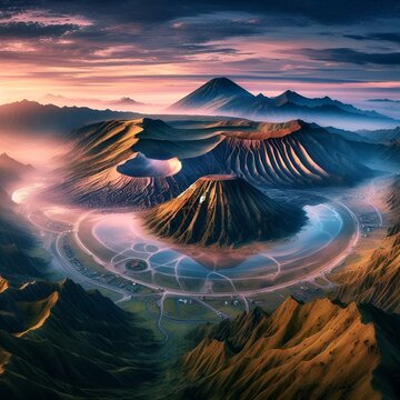 Mountain view with amazing sky