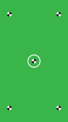 Green screen background, VFX motion tracking markers. Art design green screen backdrop template. Abstract concept video footage replacement tracking markers elements and icon.	