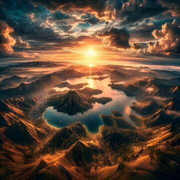 sunset over the mountains