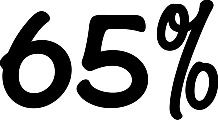65 Percentage Discount Offer Number Typography Style A0279