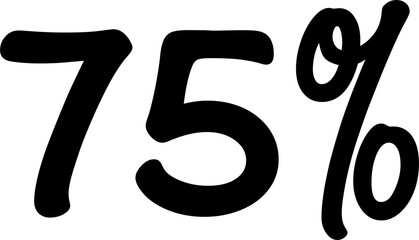 75 Percentage Discount Offer Number Typography Style A0281