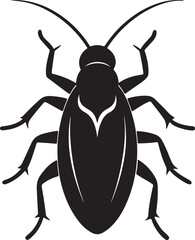 cockroach silhouette, black and white silhouette, vector and illustration