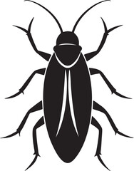 cockroach silhouette, black and white silhouette, vector and illustration