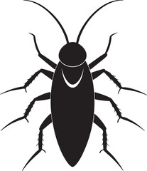 cockroach silhouette, black and white silhouette, vector and illustration