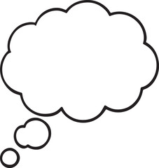 cloud speech bubble line art, black outline, vector and illustration, line art and outline