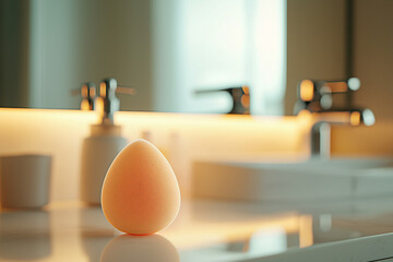 A beauty sponge in action apply