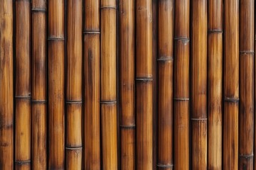 Fototapeta premium Textured Bamboo Wall Background with Natural Brown Tones and Patterns