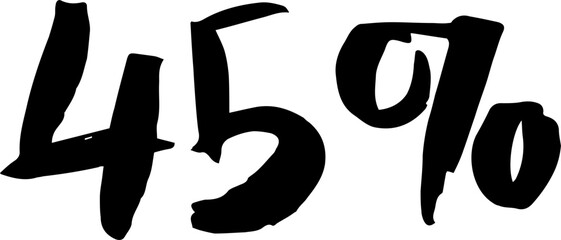 45 Percentage Discount Offer Number Typography Style A0332