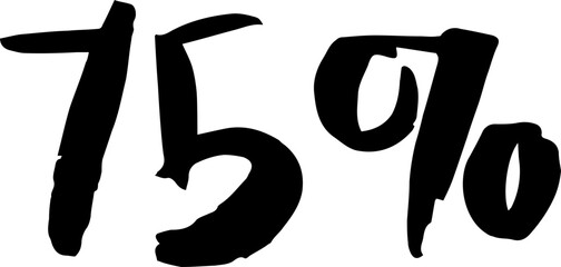 75 Percentage Discount Offer Number Typography Style A0338