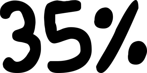 35 Percentage Discount Offer Number Typography Style A0349