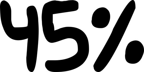 45 Percentage Discount Offer Number Typography Style A0351