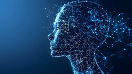 Futuristic Digital Energy Grid with Interconnected Nodes and Cybernetic Patterns