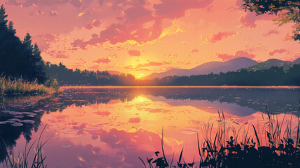 Tranquil Reflections Calm Waters: On a peaceful, windless day, lakes can act like mirrors, reflecting the sky, surrounding trees, mountains, or nearby buildings. 