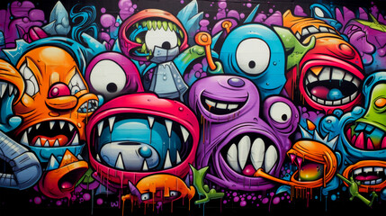 Obraz premium colorful cartoon design on wall