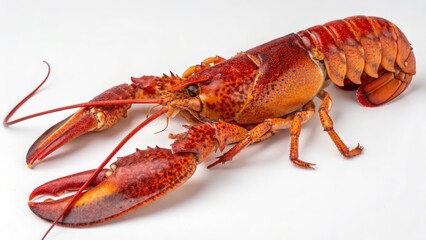 Cooked Lobster on White Background