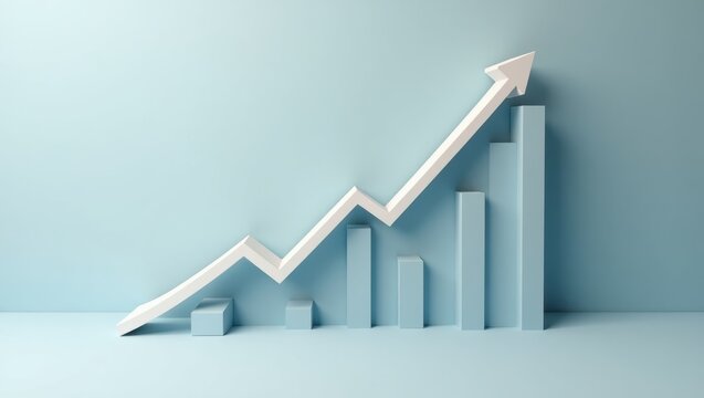Fibonacci Retracement. Arrow is pointing upward to top of bar chart