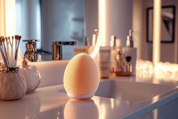 A beauty sponge in action apply