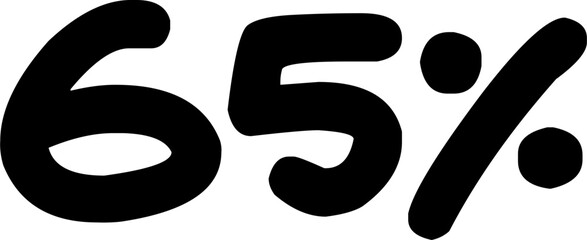 65 Percentage Discount Offer Number Typography Style A0526