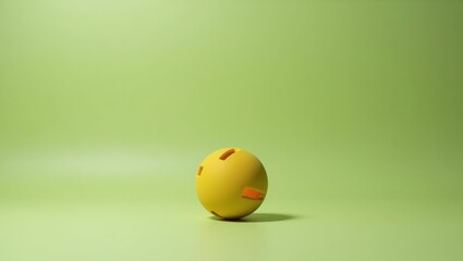 Herding Ball. Yellow stress ball on green background, relaxation, focu