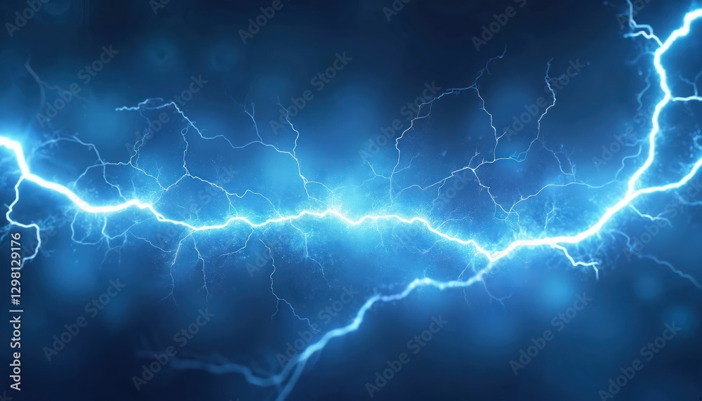 Poster electric lighting effect abstract techno background design. lightning strike with, volt of power. li
