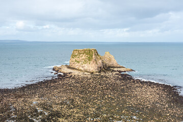 View of the Brough Bay near Brough village, Scotland's most northerly mainland village, Caithness, United Kingdom. Coastal scenery near Brough.